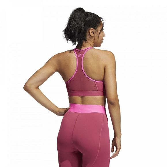 adidas GM6181 Womens Sz Small Pink/Magenta Don't Rest 3 Bars Training Sports Bra - Picture 2 of 4